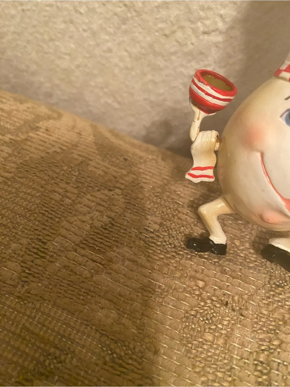 Vintage Chef Egg Ornament - White and Red Holiday Kitchen Character